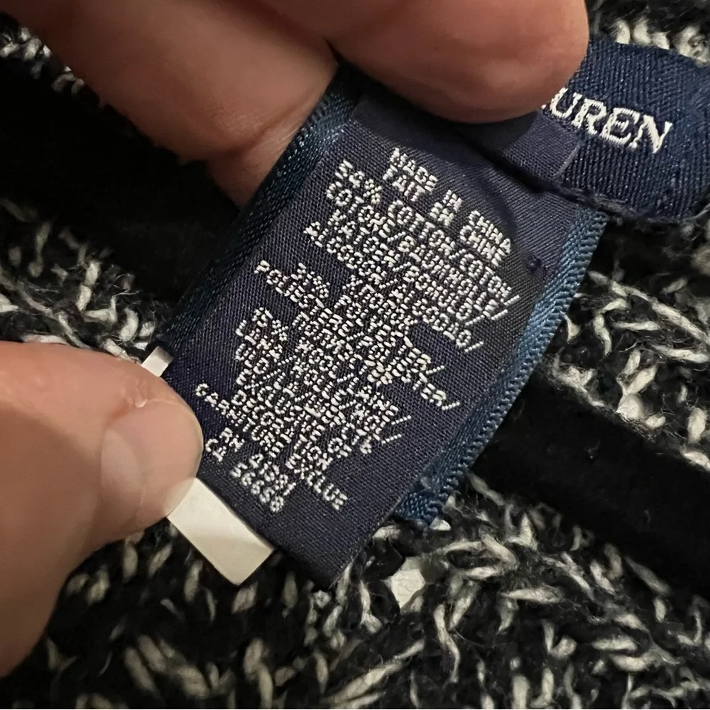 Ralph Lauren Girl’s Open Front Wool‎ Blend Cardigan Size Large (12-14) Black